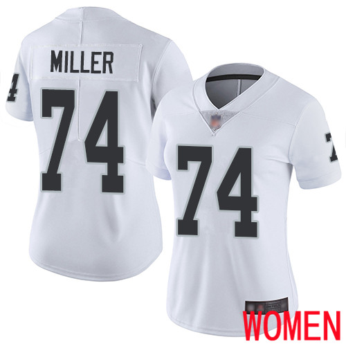 Oakland Raiders Limited White Women Kolton Miller Road Jersey NFL Football #74 Vapor Untouchable Jersey->women nfl jersey->Women Jersey